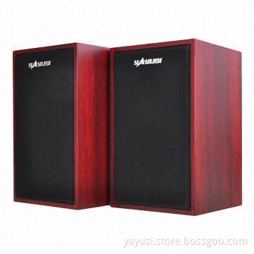 2.0CH Wooden Speakers for Laptop, Sized 152 x 97 x 92mm
